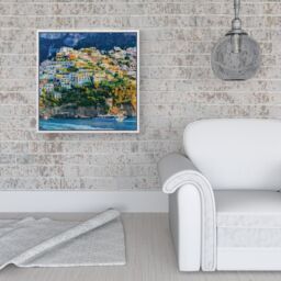Warren Reed - Designer Positano, Amalfi Coast Framed Canvas in Off-White - Size: w10 inch x h10 inch - thumbnail 2