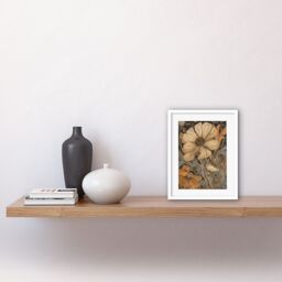 "Artery8 Wall Art Print Spring Wildflowers Pastel Colour Artwork Framed 9X7 Inch in White - Size: W7"" x H9""" - thumbnail 2