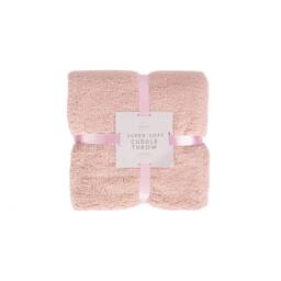Voltico Super Soft Cuddle Throw 130 x 180cm - Soft Sofa & Bed Blanket in Baby Pink - Size: 130 cm x 180 cm - thumbnail 5