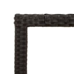 Berkfield Home Garden Table with Acacia Wood Top Black 90x90x75 cm Poly Rattan - Size: 90 x 90 x 75 cm - thumbnail 9