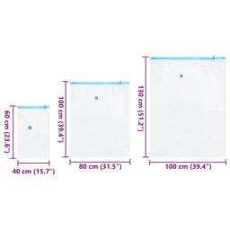 Berkfield Home Vacuum Storage Bags - Set of 10 in 3 Sizes in White - thumbnail 8