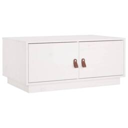 Berkfield Home Beautiful Coffee Table White 80x50x35 cm Solid Wood Pine - Size: 80 x 50 x 35 cm - thumbnail 3