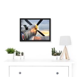 Artery8 Taylor Military UK RAF Spitfire TE311 Fighter Plane Photo Artwork Framed Wall Art Print A4 in Black - thumbnail 2