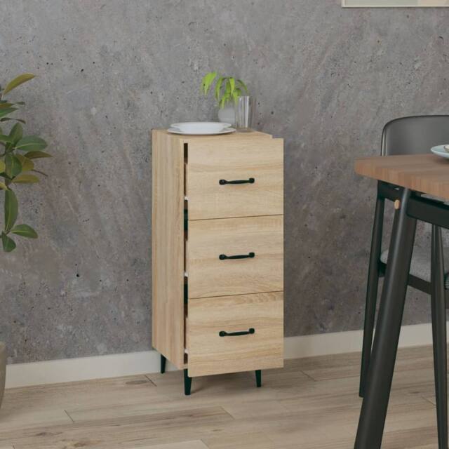 Berkfield Home Sideboard Sonoma Oak 34.5x34x90 cm Engineered Wood in Light Tan - image 1