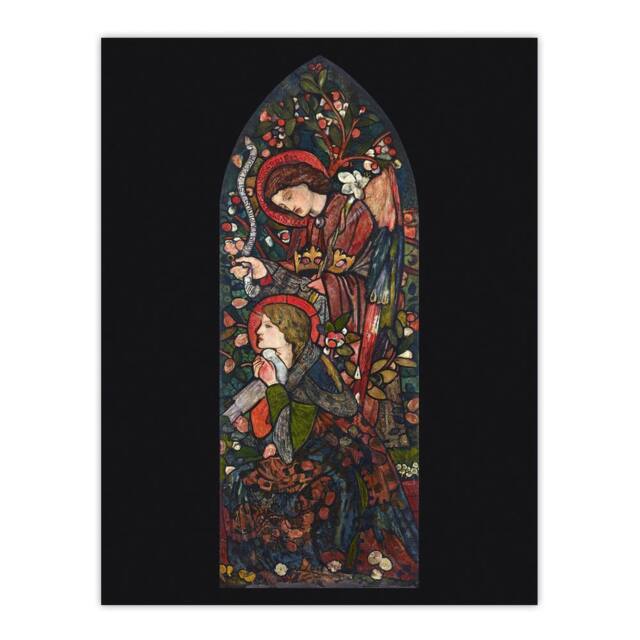 "Artery8 The Annunciation Stained Glass Wall Art Print Edward Burne Jones - Size: W12"" x H16""" - image 1