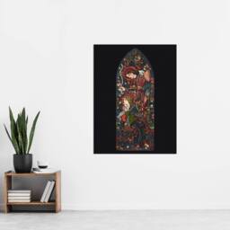 "Artery8 The Annunciation Stained Glass Wall Art Print Edward Burne Jones - Size: W12"" x H16""" - thumbnail 4