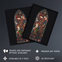 "Artery8 The Annunciation Stained Glass Wall Art Print Edward Burne Jones - Size: W12"" x H16""" - thumbnail 2