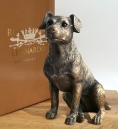 Animal Crackers Jack Russell Bronze Effect Dog Figurine From The Reflections Bronzed Range By Leonardo, In Quality Gold Gift Box