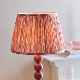 Netlighting Higgledy Gloss Pink Floor Lamp Pink Fabric Ikat Shade 35cm E27 - thumbnail 4