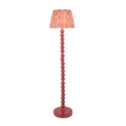 Netlighting Higgledy Gloss Pink Floor Lamp Pink Fabric Ikat Shade 35cm E27 - thumbnail 1