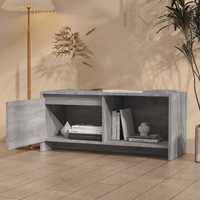 Berkfield Home TV Cabinet Grey Sonoma 90x35x40 cm Engineered Wood - Size: 90 x 35 x 40 cm - image 1