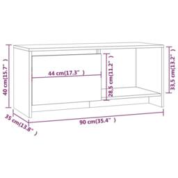 Berkfield Home TV Cabinet Grey Sonoma 90x35x40 cm Engineered Wood - Size: 90 x 35 x 40 cm - thumbnail 8