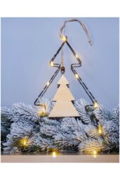 Netagon Battery Powered Metal Christmas Silhouette With LED String Lights in Black - thumbnail 5