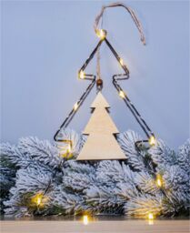 Netagon Battery Powered Metal Christmas Silhouette With LED String Lights in Black - thumbnail 6