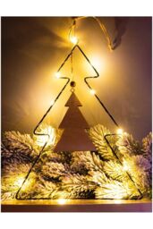 Netagon Battery Powered Metal Christmas Silhouette With LED String Lights in Black - thumbnail 3