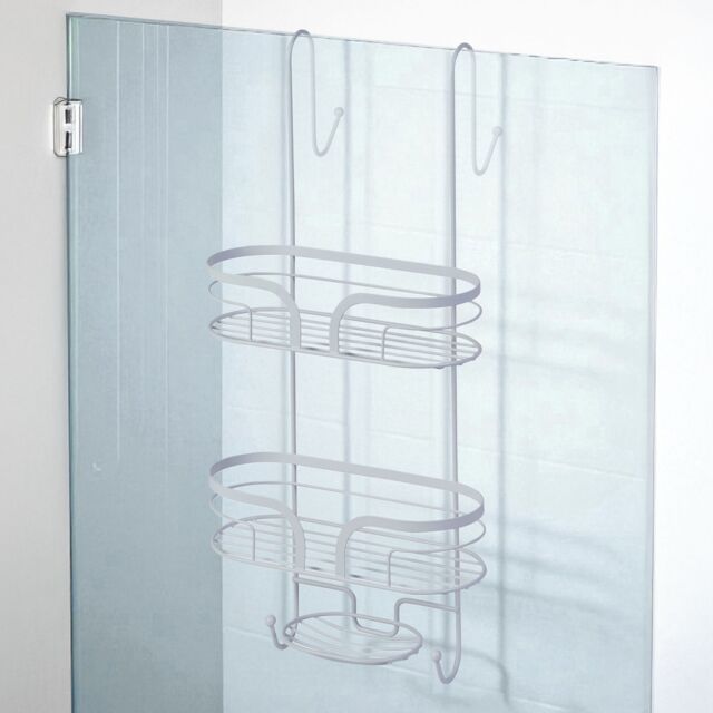 Showerdrape Dante Modern 2-Tier Shower Caddy - Bathroom Shower Storage in White - image 1