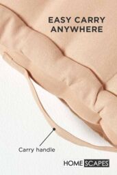 Homescapes Plain Cotton Floor Cushion in Natural - Size: 40 cm x 40 cm - thumbnail 5