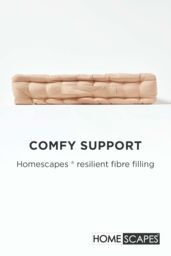 Homescapes Plain Cotton Floor Cushion in Natural - Size: 40 cm x 40 cm - thumbnail 4