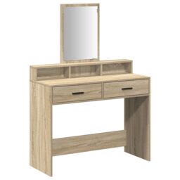 Berkfield Home Dressing Table with Drawers¬†Sonoma Oak 100x41x140 cm in Brown - Size: 100 x 41 x 140 cm - thumbnail 2