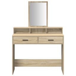 Berkfield Home Dressing Table with Drawers¬†Sonoma Oak 100x41x140 cm in Brown - Size: 100 x 41 x 140 cm - thumbnail 6