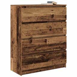 Berkfield Home Sideboard Old Wood 80x35x99 cm Engineered Wood in Brown - Size: 80 x 35 x 99 cm - thumbnail 4