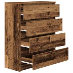 Berkfield Home Sideboard Old Wood 80x35x99 cm Engineered Wood in Brown - Size: 80 x 35 x 99 cm - thumbnail 5