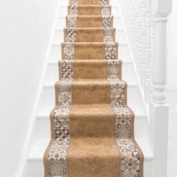 runrug Stair Runner Carpet - Durable, Non-Slip, 5.4mm - 'Murcia' in Beige - Size: 80 cm x 630 cm - thumbnail 3