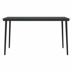 Berkfield Home 5 Piece Garden Dining Set Black Poly Rattan Glass - thumbnail 8