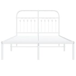 Berkfield Home Metal Bed Frame without Mattress with Headboard White 120x190cm - Size: 120x190 cm - thumbnail 4