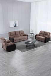 More4Homes Postana Electric Recliner Jumbo Cord 1+2+3 Seater Sofa Set in Brown - thumbnail 1