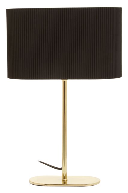 Orsina Silver Table Lamp, Shiny Silver Ceramic Base With Ribbed Texture, White Fabric Shade For Soft in Black - image 1