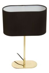 Orsina Silver Table Lamp, Shiny Silver Ceramic Base With Ribbed Texture, White Fabric Shade For Soft in Black - thumbnail 3