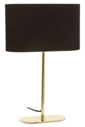 Orsina Silver Table Lamp, Shiny Silver Ceramic Base With Ribbed Texture, White Fabric Shade For Soft in Black - thumbnail 2