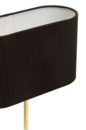 Orsina Silver Table Lamp, Shiny Silver Ceramic Base With Ribbed Texture, White Fabric Shade For Soft in Black - thumbnail 5