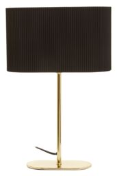 Orsina Silver Table Lamp, Shiny Silver Ceramic Base With Ribbed Texture, White Fabric Shade For Soft in Black