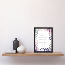 "Artery8 Wall Art Print Matthew 6:34 Live in the Moment Jesus Bible Quote Violet Framed Art in Purple - Size: W12"" x H16""" - thumbnail 4