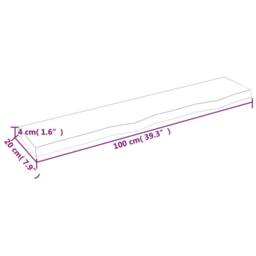 Berkfield Home Wall Shelf Light Brown 100x20x4 cm Treated Solid Wood Oak - Size: 100 x 20 x 4 cm - thumbnail 7