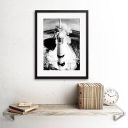 "Artery8 NASA Space Rocket Launch Saturn V Apollo 11 View 12x16"" Framed Art in Grey - Size: W12"" x H16""" - thumbnail 2