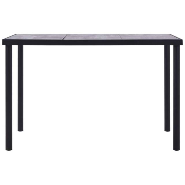 Berkfield Home Dining Table Black & Concrete Grey 160x80x75 cm MDF - Size: 160 x 80 x 75 cm - image 1