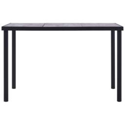 Berkfield Home Dining Table Black & Concrete Grey 160x80x75 cm MDF - Size: 160 x 80 x 75 cm - thumbnail 1