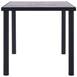 Berkfield Home Dining Table Black & Concrete Grey 160x80x75 cm MDF - Size: 160 x 80 x 75 cm - thumbnail 3