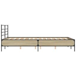 Berkfield Home Bed Frame without Mattress Sonoma Oak 140x200 cm in Brown - thumbnail 5