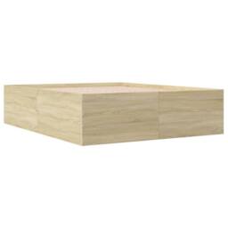 Berkfield Home Bed Frame without Mattress Sonoma Oak 150x200 cm King Size in Light Tan - thumbnail 3