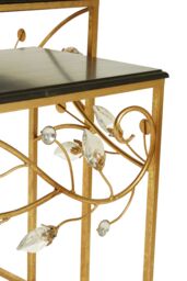 Orsina Versatile Set Of 2 Tables With Black Wooden Top, Nesting Design Side Tables, Elegant Side Table By Couch in Gold - thumbnail 5
