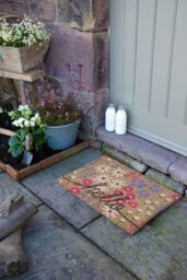 Artsy Mats Hello Scribbly Floral Coir Doormat (60 x 40cm) in Brown - Size: 40 cm x 60 cm - thumbnail 6