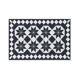 The Rug Shop UK Black Cream Modern Geometric Easy to Clean Mat - Size: 50 cm x 75 cm - thumbnail 1
