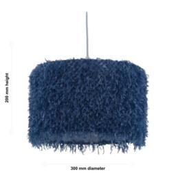 First Choice Lighting Set of 2 Rogers - Blue Shaggy 30cm Easy Fit Pendant Shades - thumbnail 6