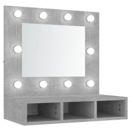 Berkfield Home Mirror Cabinet with LED Concrete Grey 60x31.5x62 cm - thumbnail 2