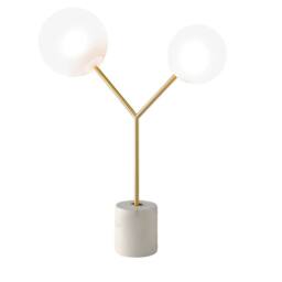 Angel Cerda Calacatta-Style Porcelain Marble Table Lamp in White - thumbnail 2