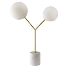 Angel Cerda Calacatta-Style Porcelain Marble Table Lamp in White